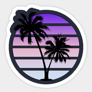 Purple synthwave style sunset Sticker